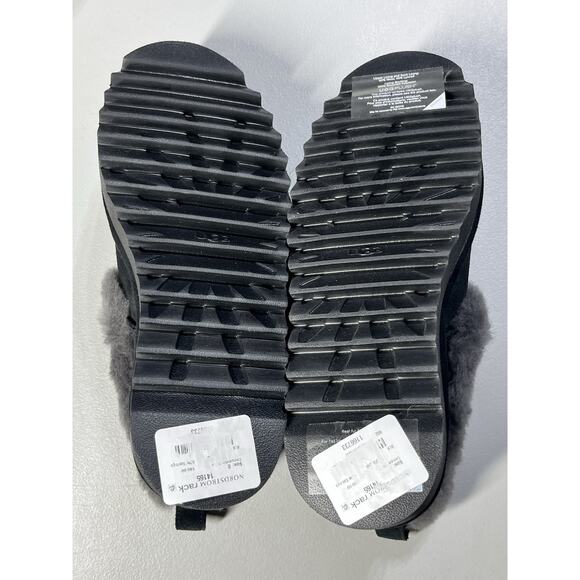 UGG Nita Genuine Shearling Slipper Womens 8 Black Suede Leather Wool - Picture 4 of 8